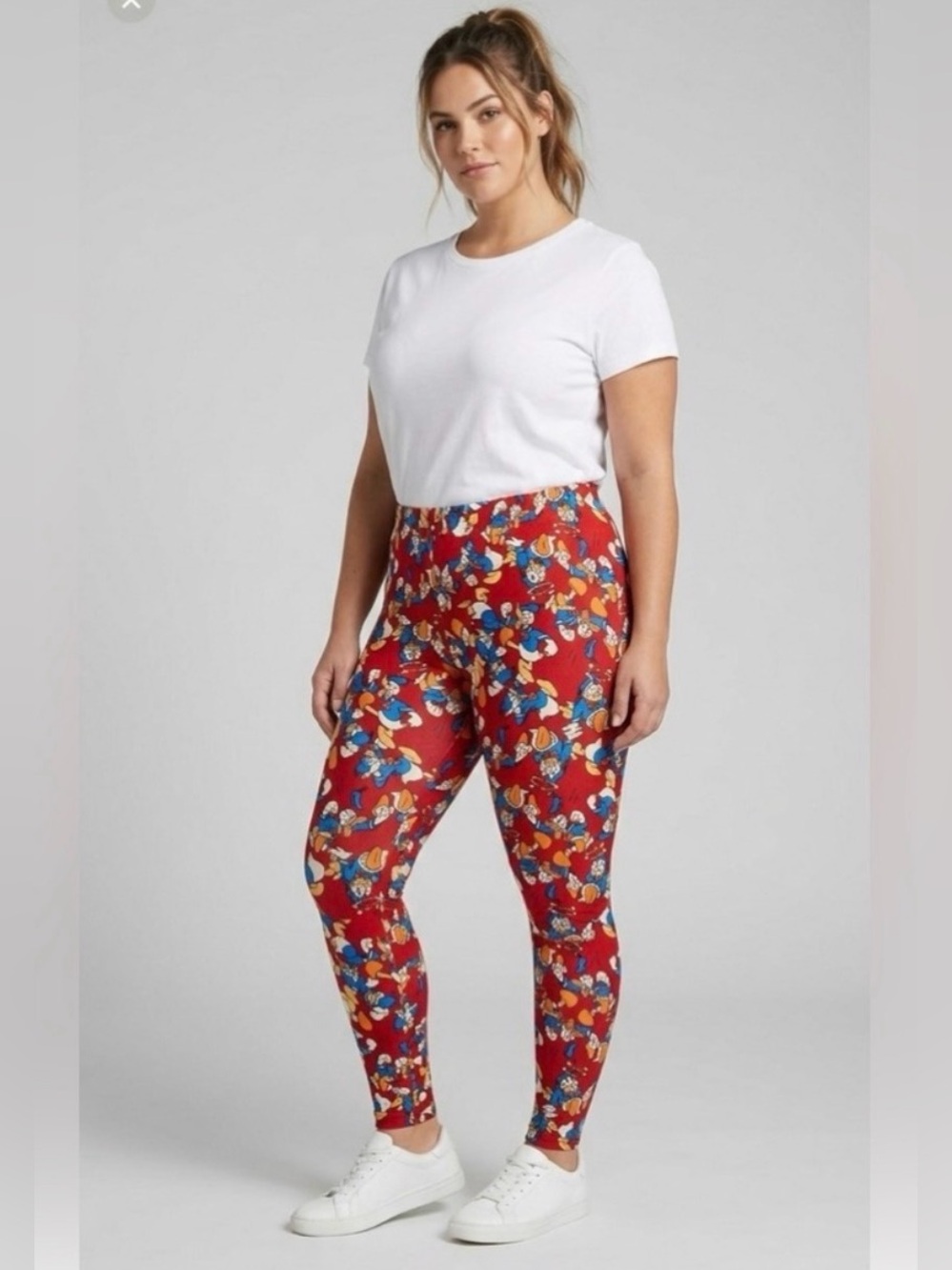 Disney LuLaRoe Donald Duck Leggings TC Tall Curvy Soft Character Blue Red